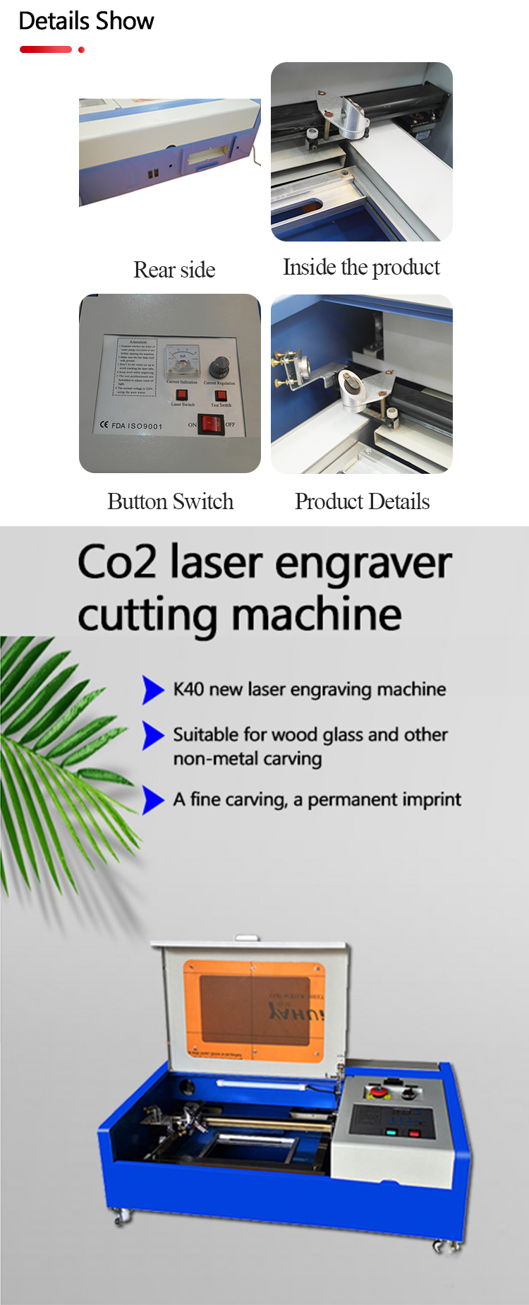 Graveur laser co2-exposition des détails