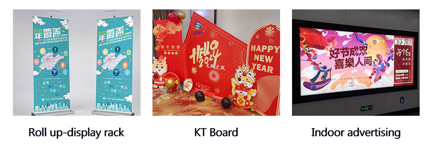 Roll Up Display Rack, KT Board, publicité intérieure 