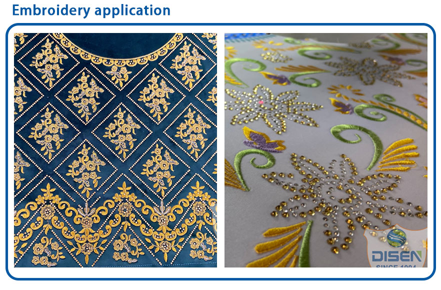 Broderie et rhinestone affichage 