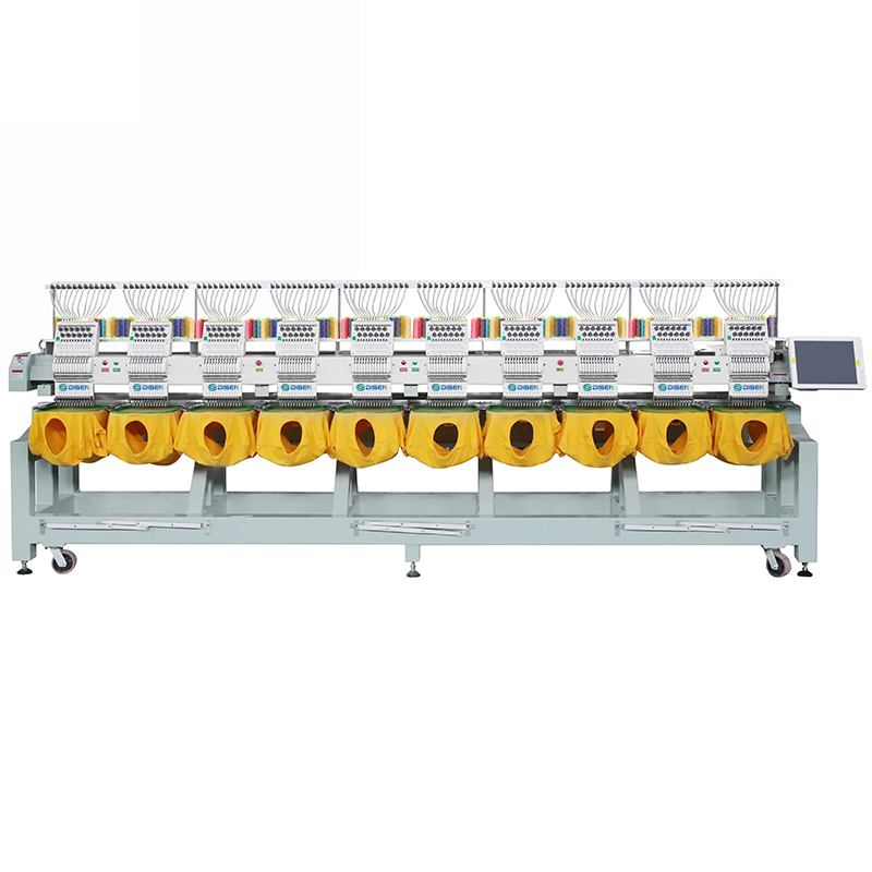 Machine de broderie de tête de qualité CAP / T-shirt / vêtement / machine à broder automatique à plat 
