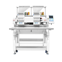 Machine à broder à double tête avec 12 aiguilles de broderie informatisées