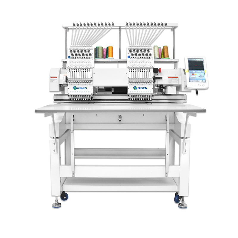 Machine à broder à double tête avec 12 aiguilles de broderie informatisées