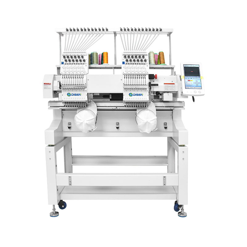Machine à broder à double tête avec 12 aiguilles de broderie informatisées