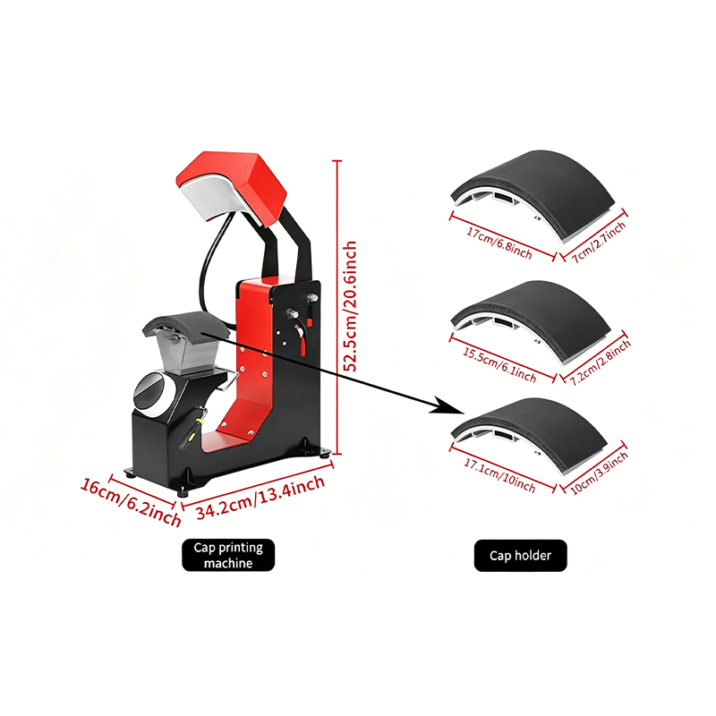 Machine d'impression automatique par sublimation de chapeau de presse à chaud 3 en 1